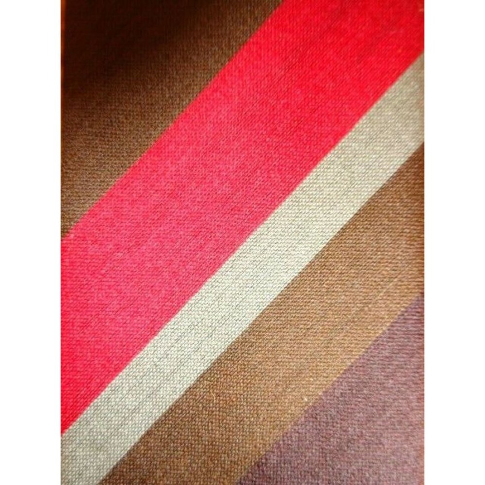 1960s 1970s ERNST VINTAGE ~ SKINNY MENS WOOL DRESS TIE ~ FUNKY MOD STRIPES ~ 52"